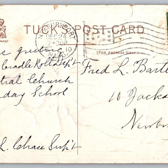 Posted 1910 Tuck's Post Card A Merry Christmas No 512 #1040 - Picture 2 of 2